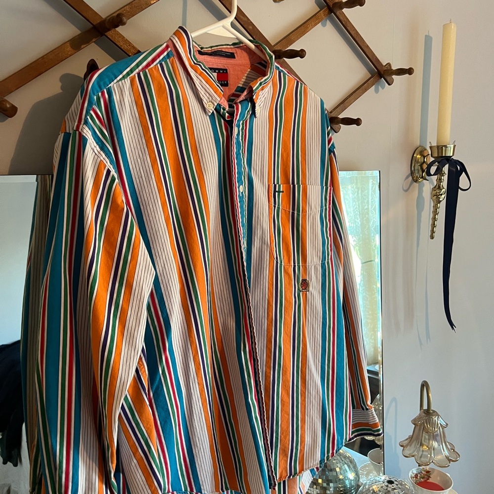Vintage 90s/00s Tommy Hilfiger Striped Men's Shirt